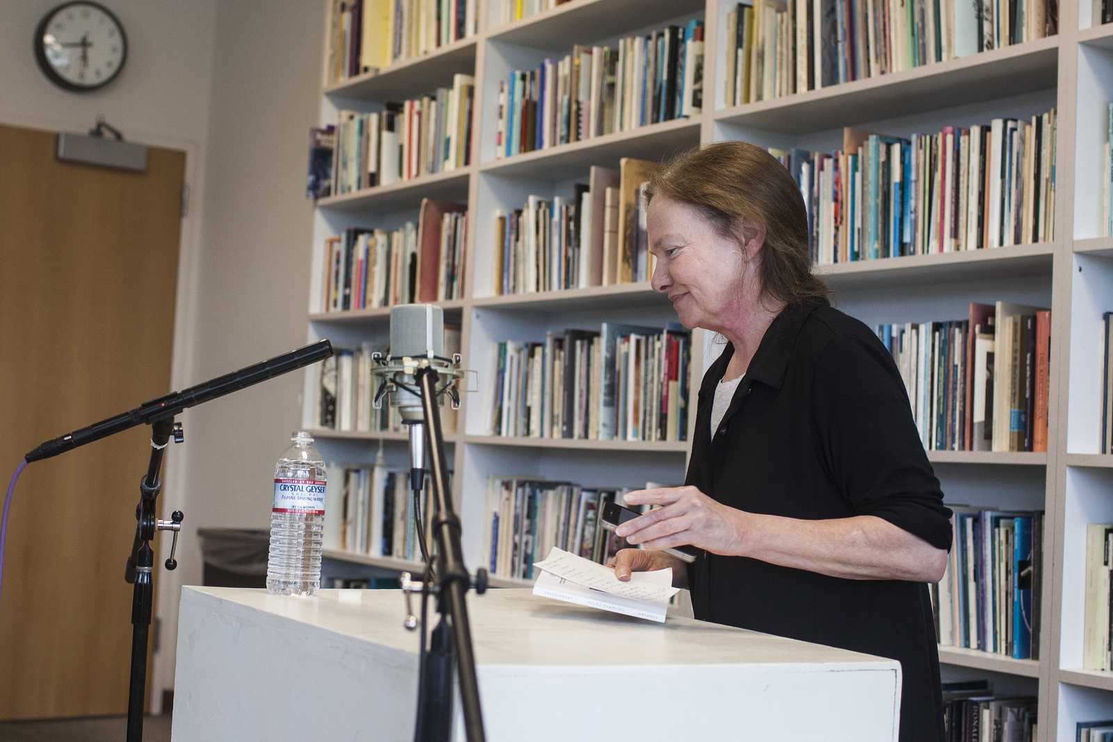 Kate Greenstreet finishes reading from her book, Young Tambling, in the Poetry Center at SF State, Sept. 12. Photo by Mike Hendrickson / Xpress