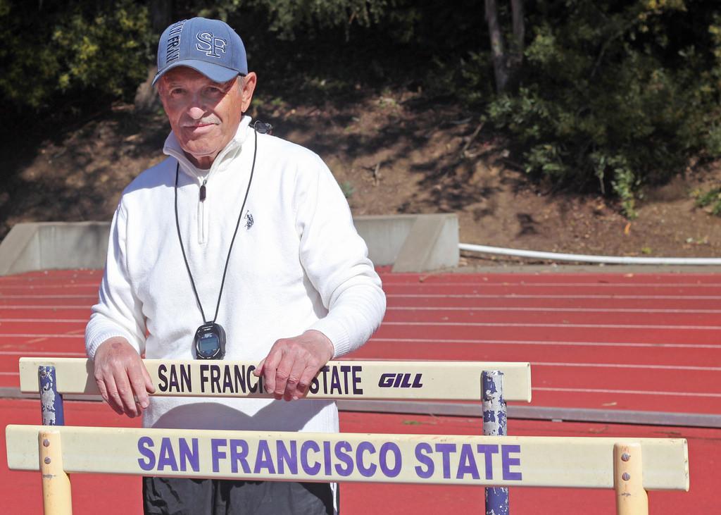 The home stretch: former USSR track star now resides at SF States field