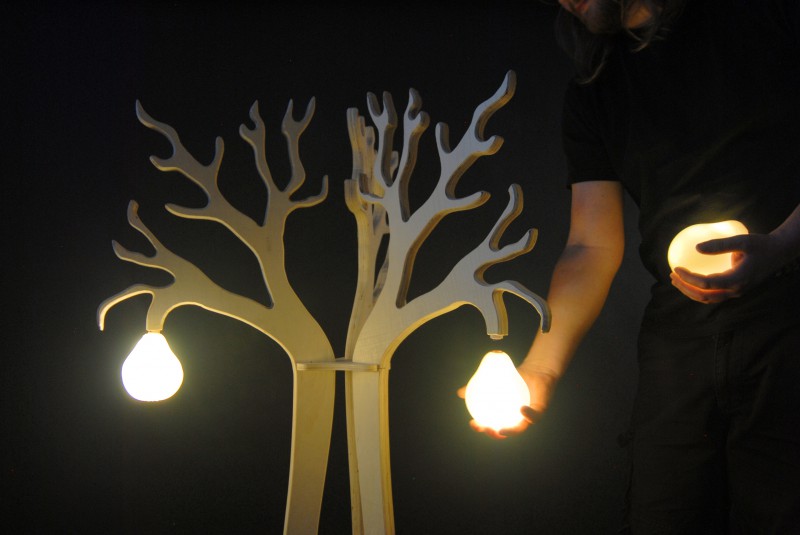One of Trevor Myers' designs is a tree with chargeable fruit lights that can become portable night lights. Trevor Myers / Special to Xpress