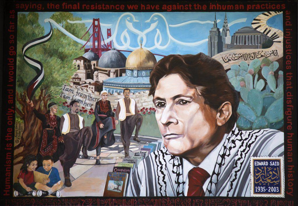 Palestinian Cultural Mural: Honoring Dr. Edward Said painted Fayeq Oweis & Susan Greene. The mural was dedicated on November 2, 2007, in honor of Dr. Edward Said's activism for human rights, justice, and a peaceful solution to the Palestinian-Israeli conflict inspired millions of people around the world. (Emma Chiang / Xpress)