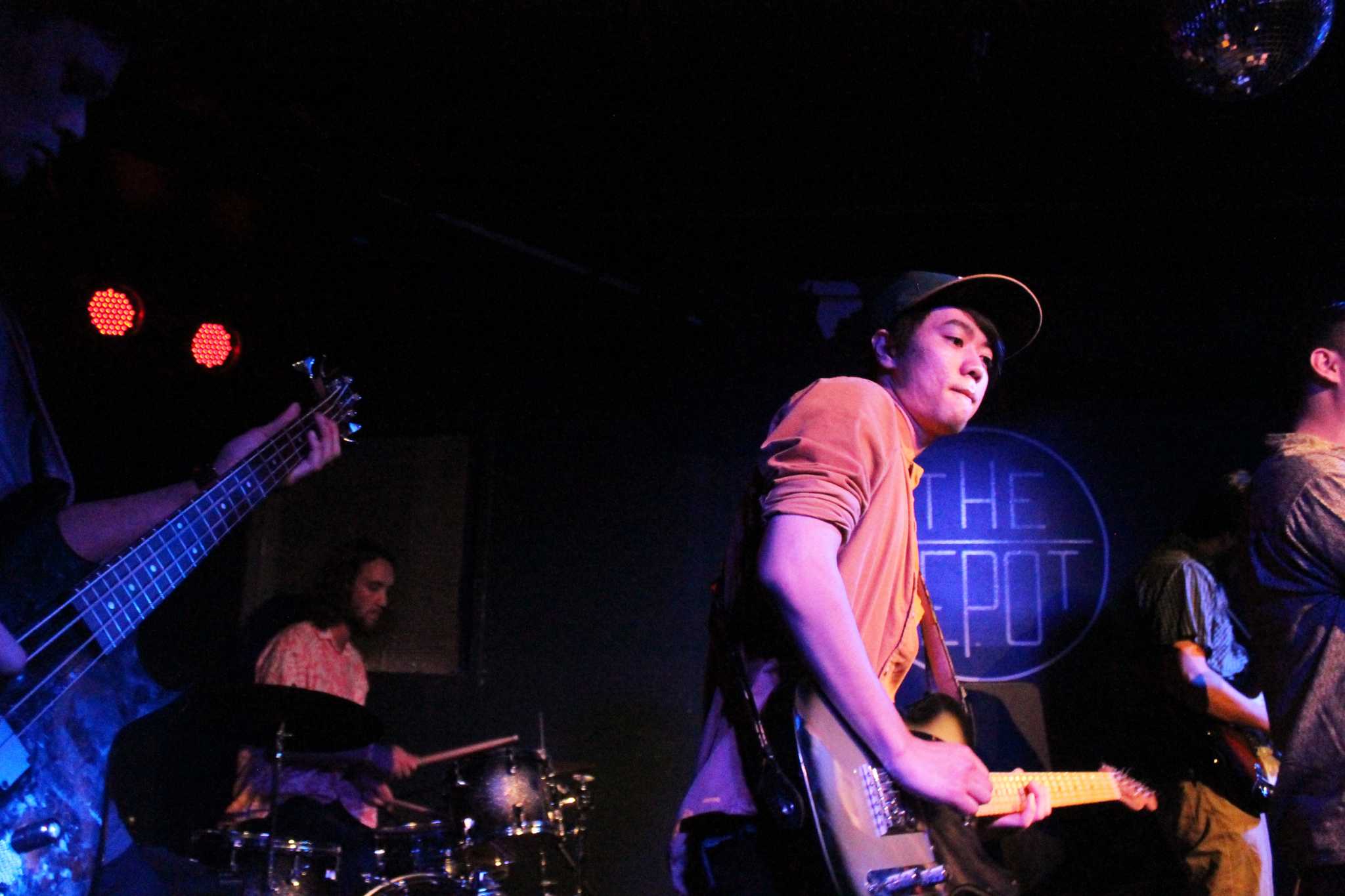 White Skies, a student-run band, plays at The Depot Thursday, Feb. 18, 2016. (Pablo Caballero / Xpress)