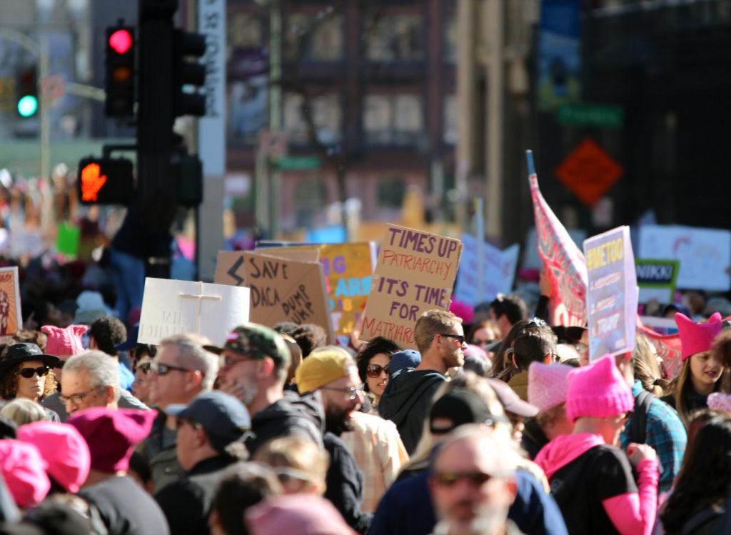 Thousands of people participate in the Womens March 2018 in Oakland, Calif., on Saturday, Jan. 20, 2018.(Golden Gate Xpress/ Christian Urrutia)