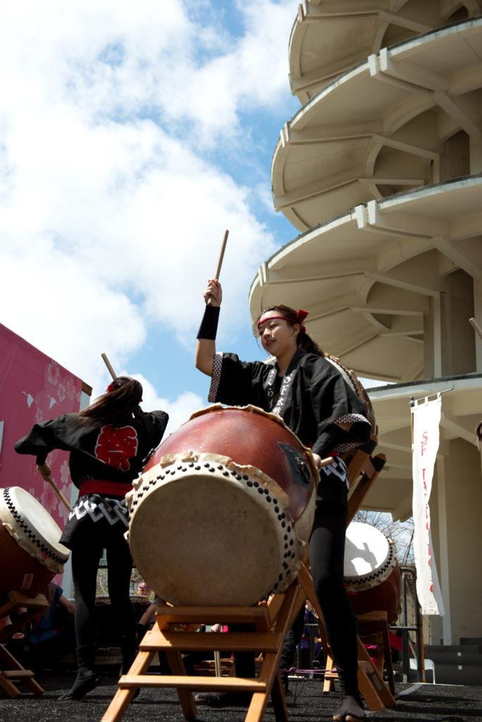 Young members of the San Francisco Taiko dojo put a passionate performance for the people attending the 2018 Northern California Cherry Blossom in San Francisco on Saturday, Apr. 15, 2010. (David Rodriguez/Golden Gate Xpress)