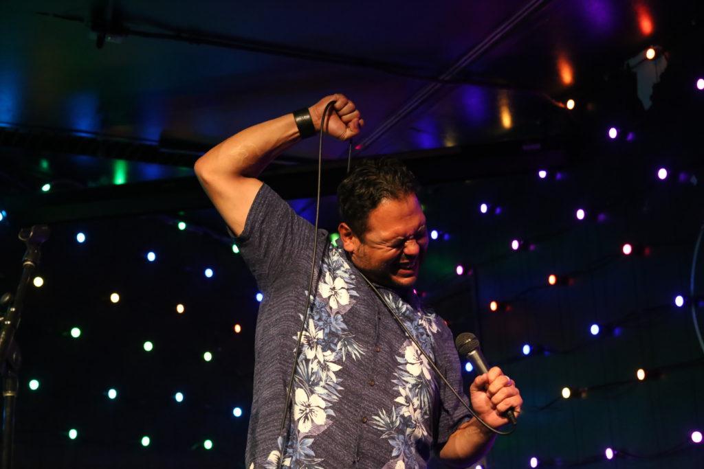 John Mesa performs during Comedy Night at The Depot SFSU on Wednesday, October 3rd, 2018. The event featured a variety of stand-up comedy routines. (Mira Laing/Golden Gate Xpress)