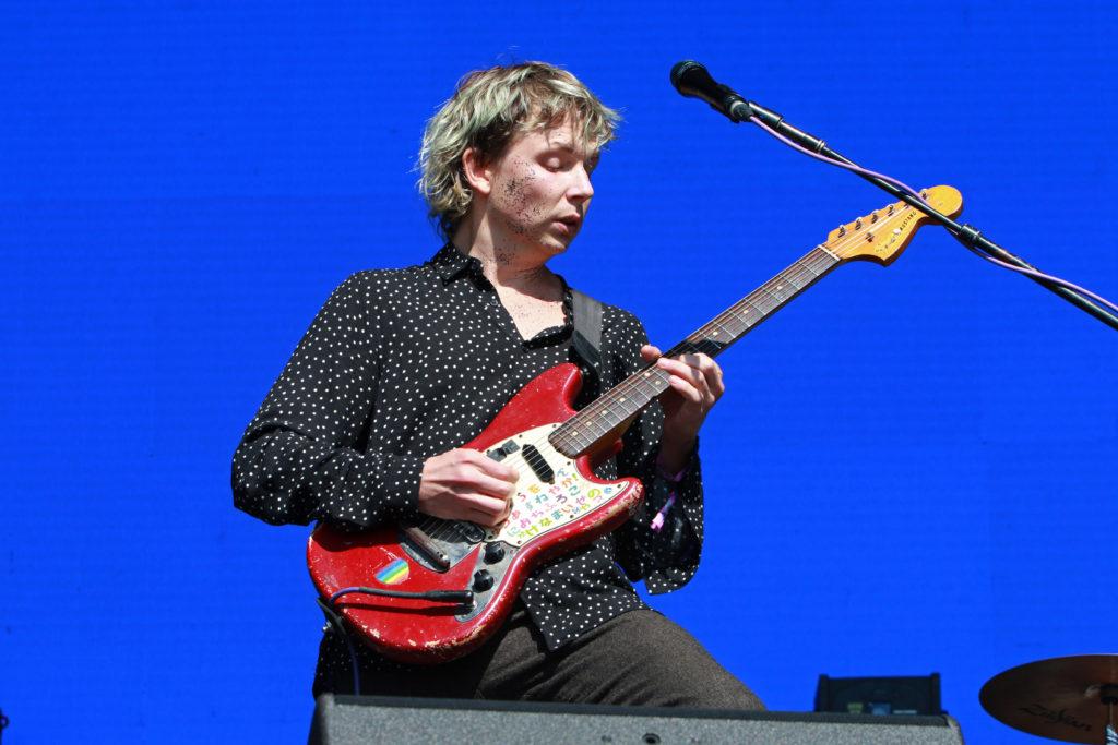 Nicholas Allbrook, of the band ÒPondÓ, performs on stage during the Treasure Island Music Festival at Middle Harbor Shoreline Park in Oakland, Calif., on October 14, 2018. (Janett Perez/ Golden Gate Xpress)