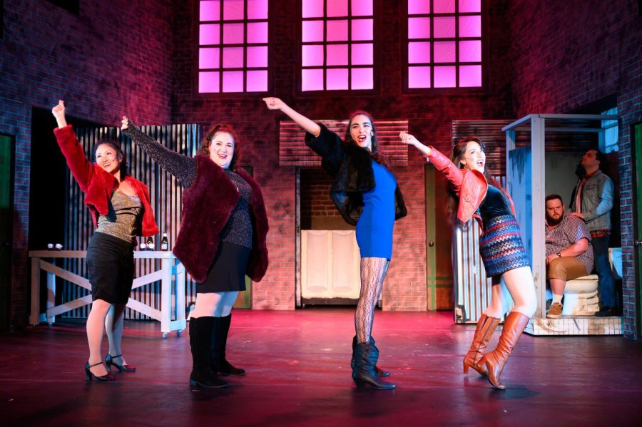 Pauli N. Amornkul as Susan Hershey, Briel Pomerantz as Georgie Bukatinsky, Shauna Satnick
as Joanie and Jill Jacobs as Estelle Genovese in Bay Area Musicals production of THE FULL
MONTY, directed and choreographed by Leslie Waggoner. Playing thru March 15, 2020 at San
Franciscos Victoria Theatre. Photo: Ben Krantz Studio. 