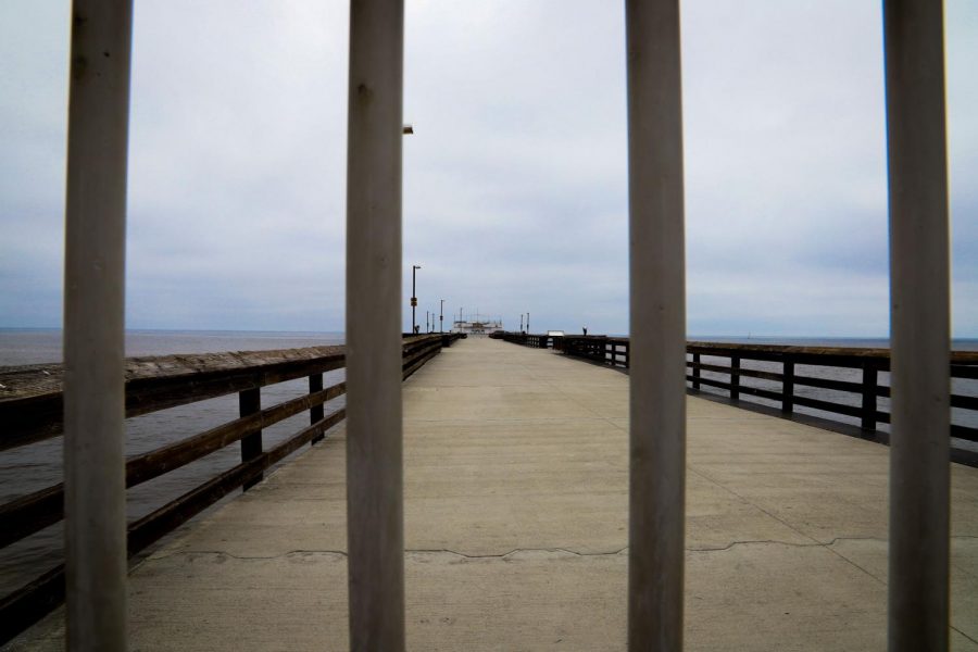 Balboa Pier is temporarily closed in Newport Beach, Calif., on Thursday, April 30, 2020. (Saylor Nedelman / Golden Gate Xpress)
