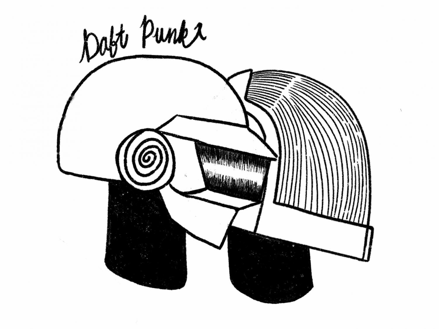 daft punk helmet drawing