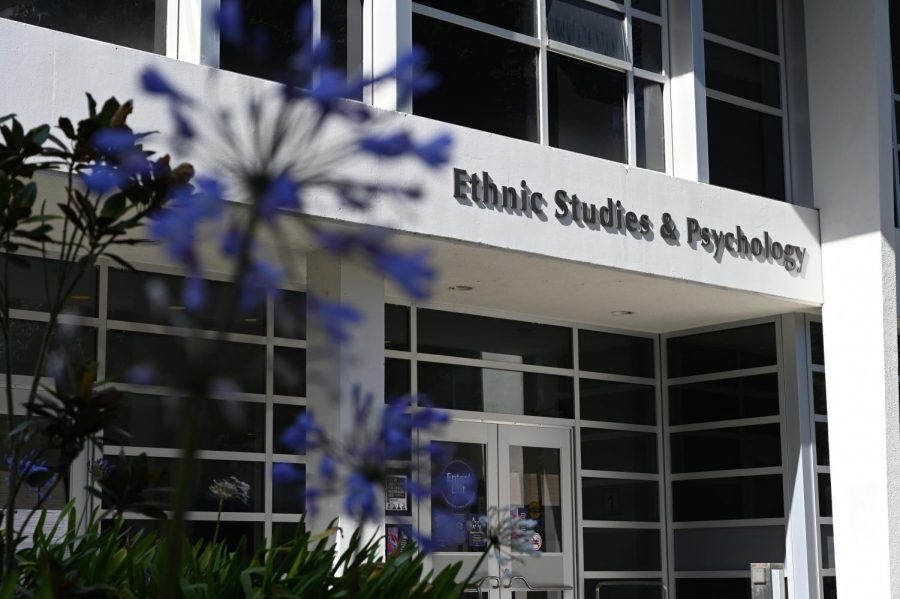An image of the The Ethnic Studies & Psychology building at SF State on May 4. Ethnic Studies & Psychology holds the Asian American Studies department within its building, which created the ASPIRE program with Student Affairs and Enrollment Management. (Samantha Laurey / Golden Gate Xpress)