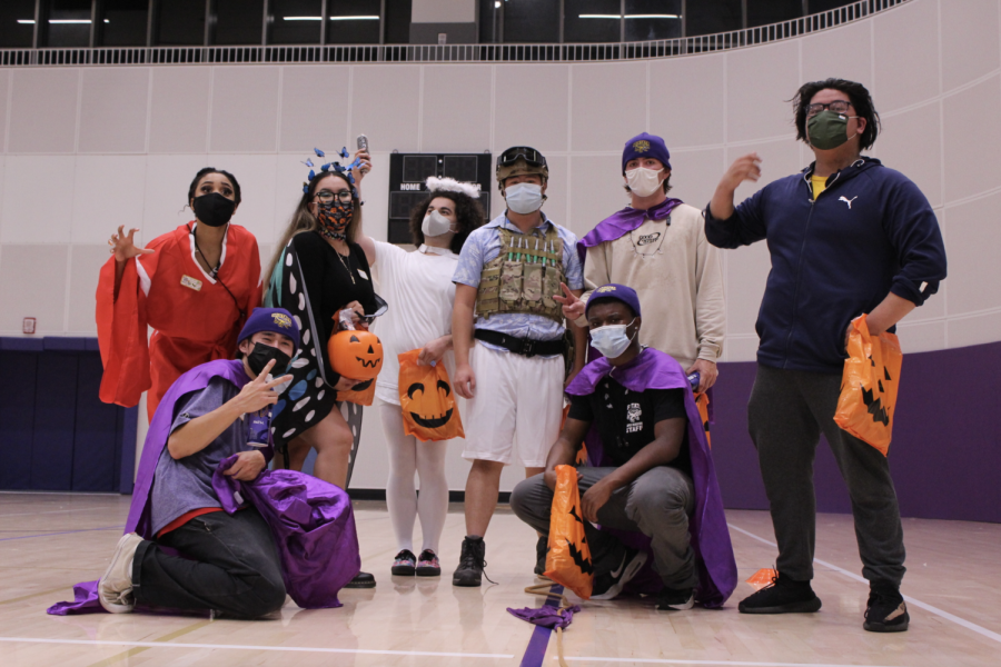 Team MWC poses for a picture after the costume dodgeball tournament on Oct. 21, 2021. MWC may have come up short in the tournament, but had fun participating in it. (Paris Galarza / Golden Gate Xpress)