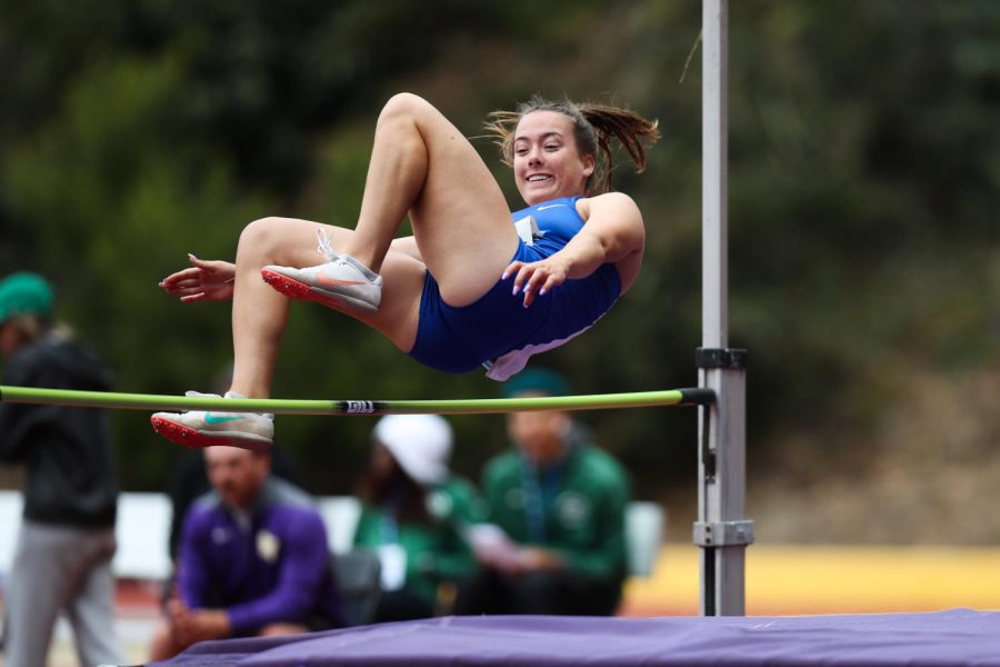 Camryn Ellis competes in the womens heptathlon at the California Collegiate Athletic Association track and field championships at SF State on May 5. (Benjamin Fanjoy for Golden Gate Xpress)