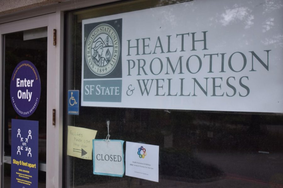 The exterior of Health Promotion & Wellness at SF State on March 15, 2021. (Lucky Whitburn-Thomas / Golden Gate Xpress)
