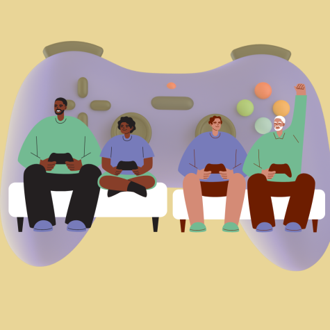 Gaming Gators gather for game nights every Monday on campus as a way to socialize and play attendees’ favorite games. (Graphic by Tatyana Ekmekjian/Golden Gate Xpress)