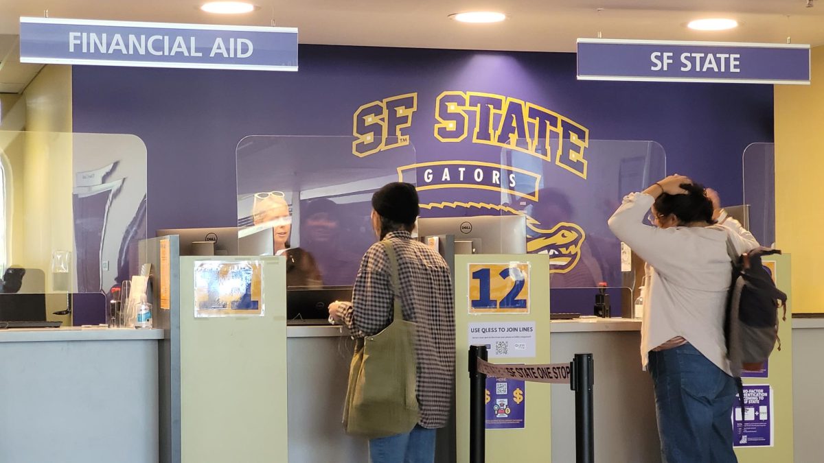 SF State students come to the One Stop Student Services Center  to receive help on issues such as financial aid, tuition and housing costs at SF State, CA August 28, 2023. (Michaela Mateo/ Golden Gate Xpress)

