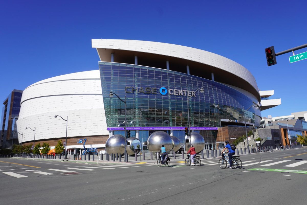 A general view of Chase Center on Oct. 17, 2023, where the Golden State Warriors plan to bring a WNBA team to in 2025. (Feven Mamo / Golden Gate Xpress)
