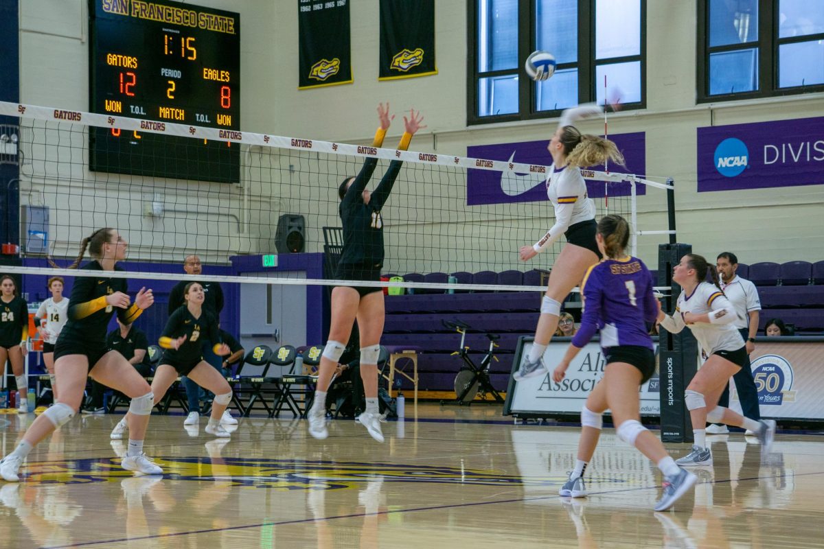 +Middle+Blocker%2C+Trinity+Yates%2C+goes+for+the+kill+during+the+women%E2%80%99s+volleyball+game%0Aagainst+Cal+State+Los+Angeles+at+the+school+gymnasium+on+campus+in+San+Francisco%2C+Calif.+on+Oct.+26%2C+2023.+%28Ryo+Kojima%2FGolden+Gate+Xpress%29%0A