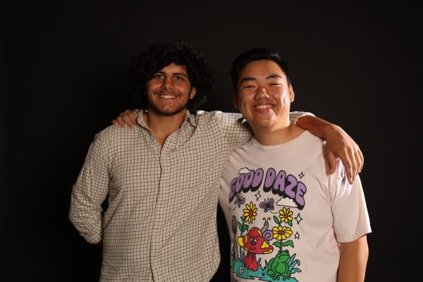 Armin Abolhassani and Jacob Vang, junior gators, captured in portraits as they showcase their unconventional Thanksgiving celebrations. Former roommates, the two express their unique approaches to the holiday festivities, on Nov.15, 2023. (Feven Mamo/ Golden Gate Xpress)

