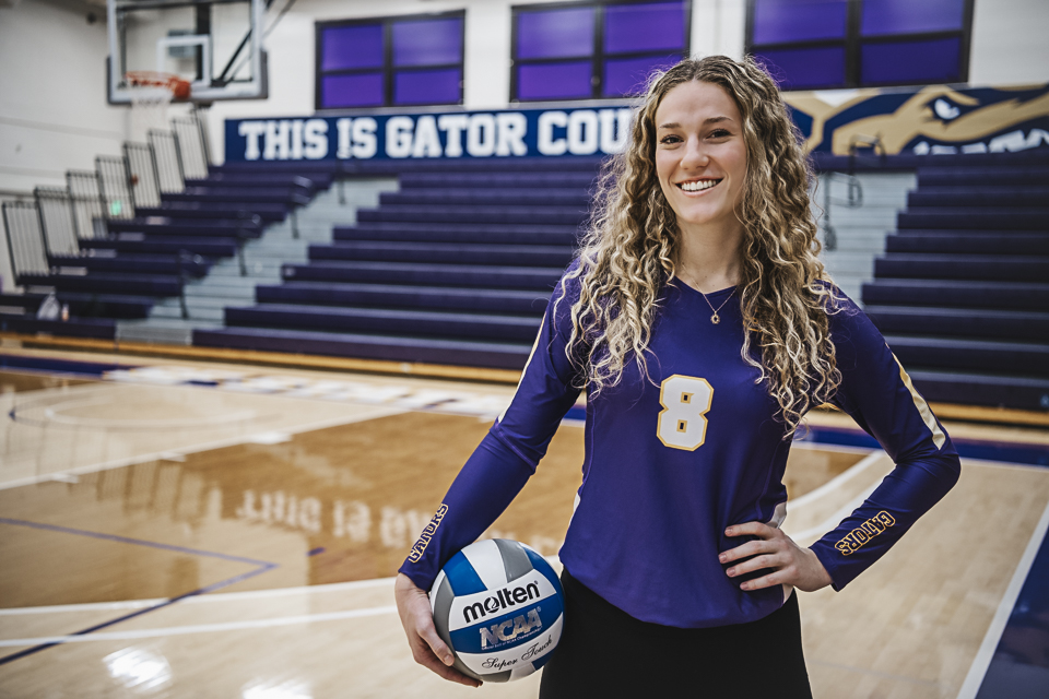 Trinity Yates, a Junior on the SFSU women’s volleyball team, poses for a photo on Nov. 13, 2023. (Matthew Ali/Golden Gate Xpress)