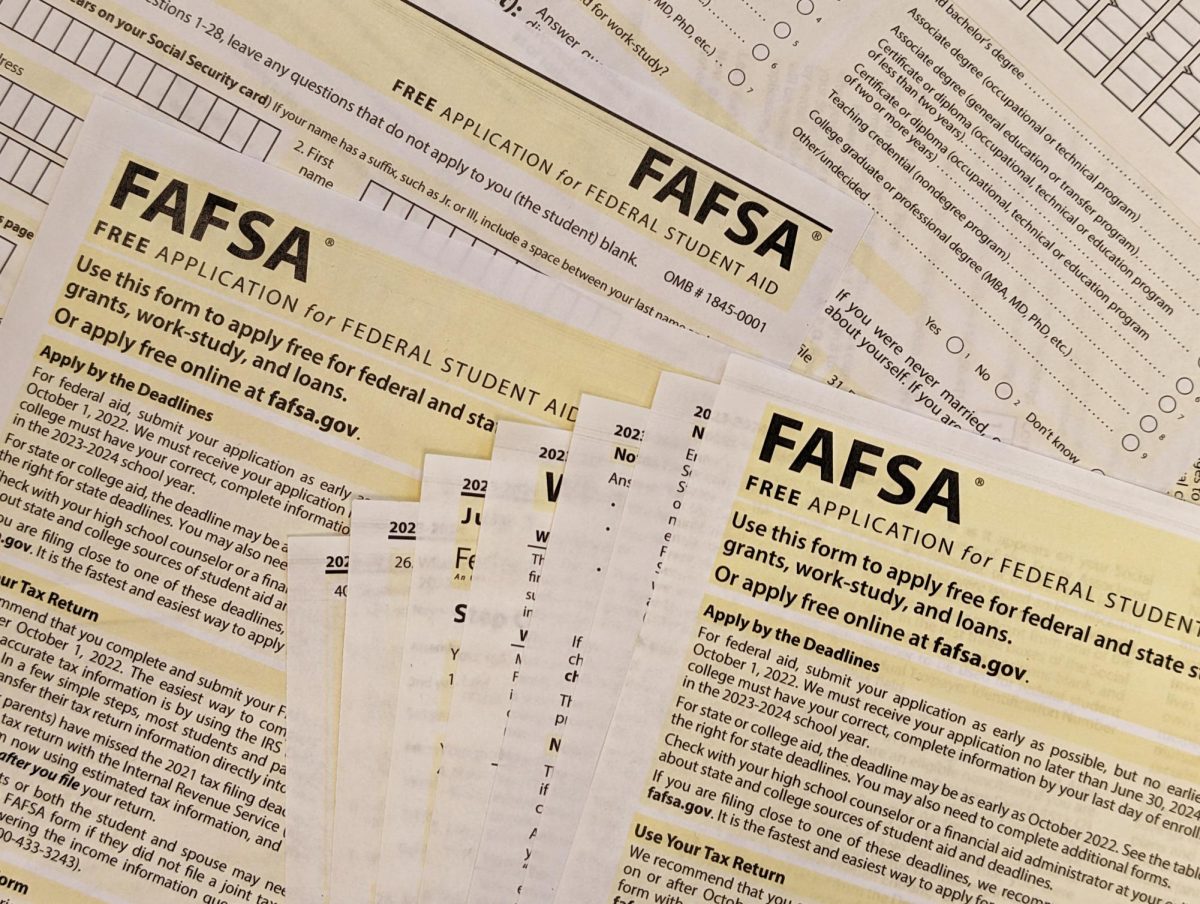 Printed FAFSA forms.