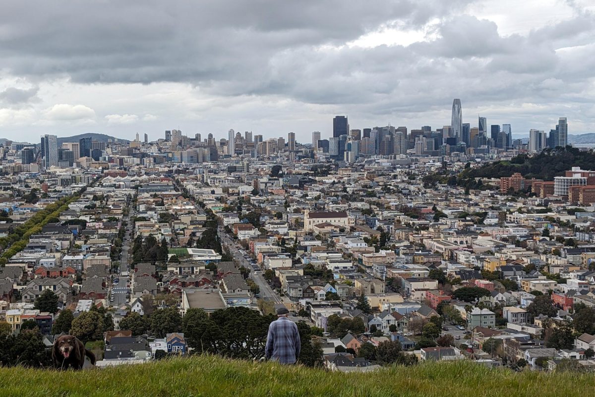 The view from Bernal Heights Park on March 23, 2024. (Neal Wong / Golden Gate Xpress)