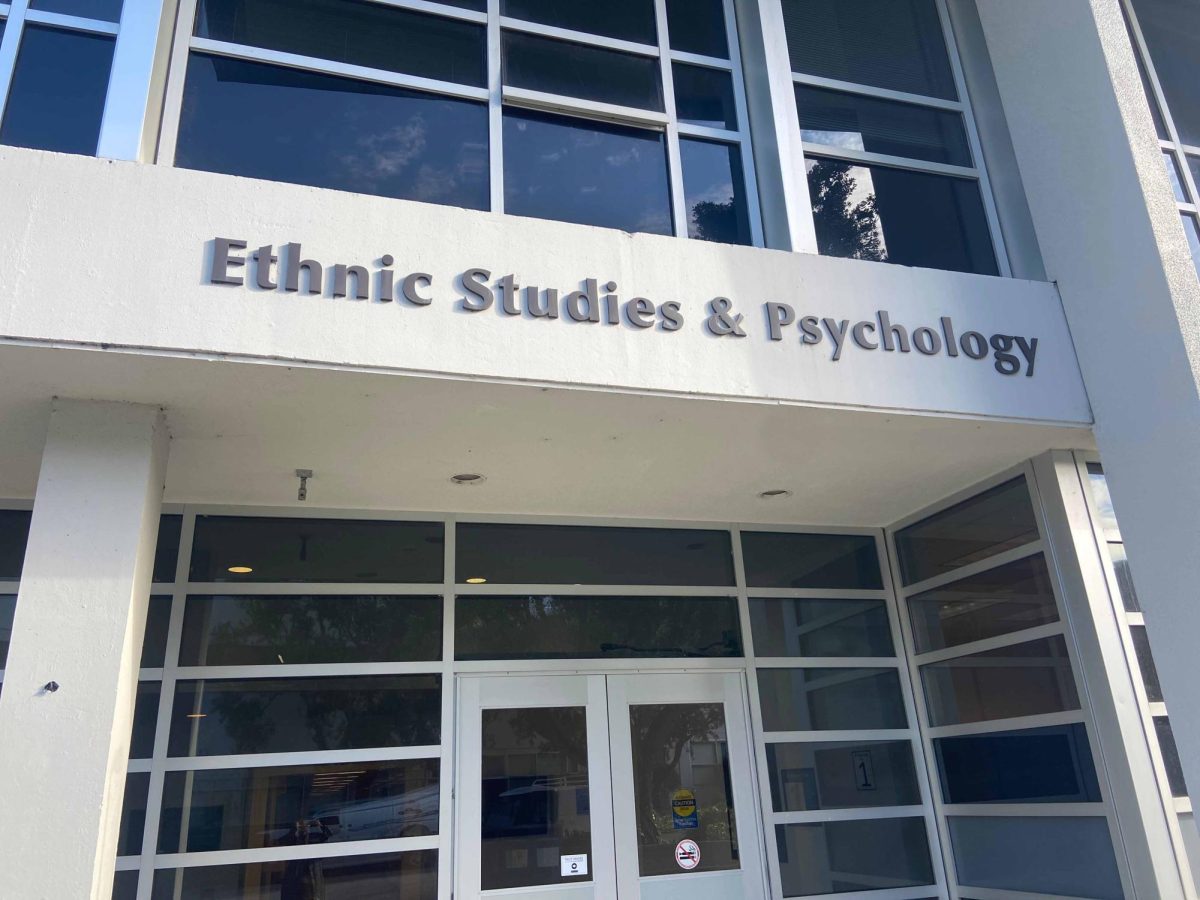 The outside of the Ethnic Studies & Psychology building as seen on March 22, 2024. (Gabriela Calvillo Alvarez/ Golden Gate Xpress) 