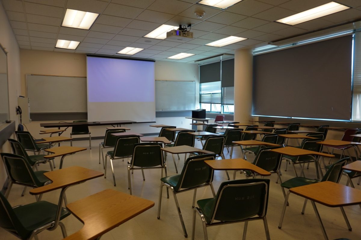 Humanities Building room 301 on April 18, 2024. (Neal Wong / Golden Gate Xpress)