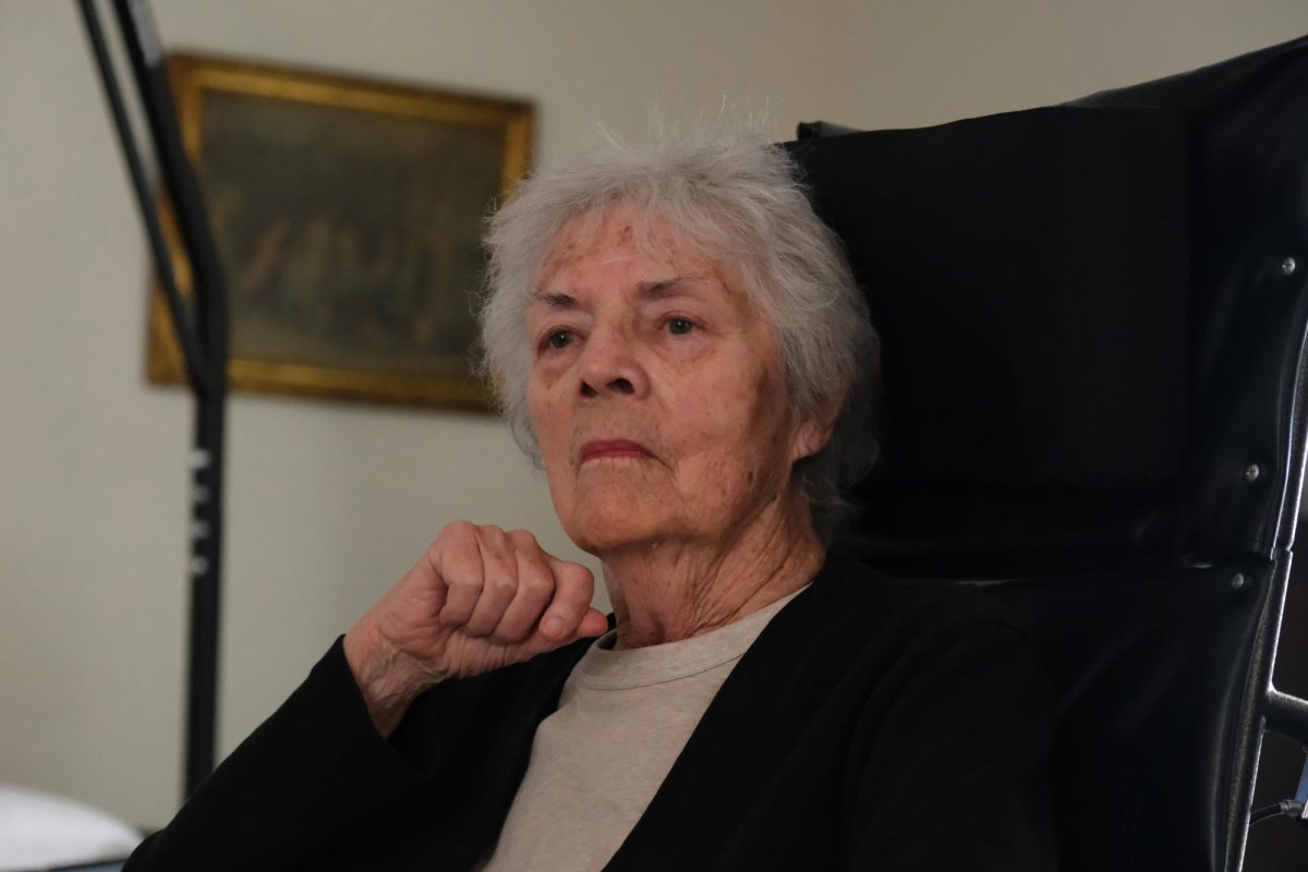 Joanne, who preferred to not give her last name, is pictured in her home on Wednesday, May 8, 2024. Hosna Zaman occasionally visits Joanne’s home to help take care of her. (Andrew Fogel / Golden Gate Xpress)