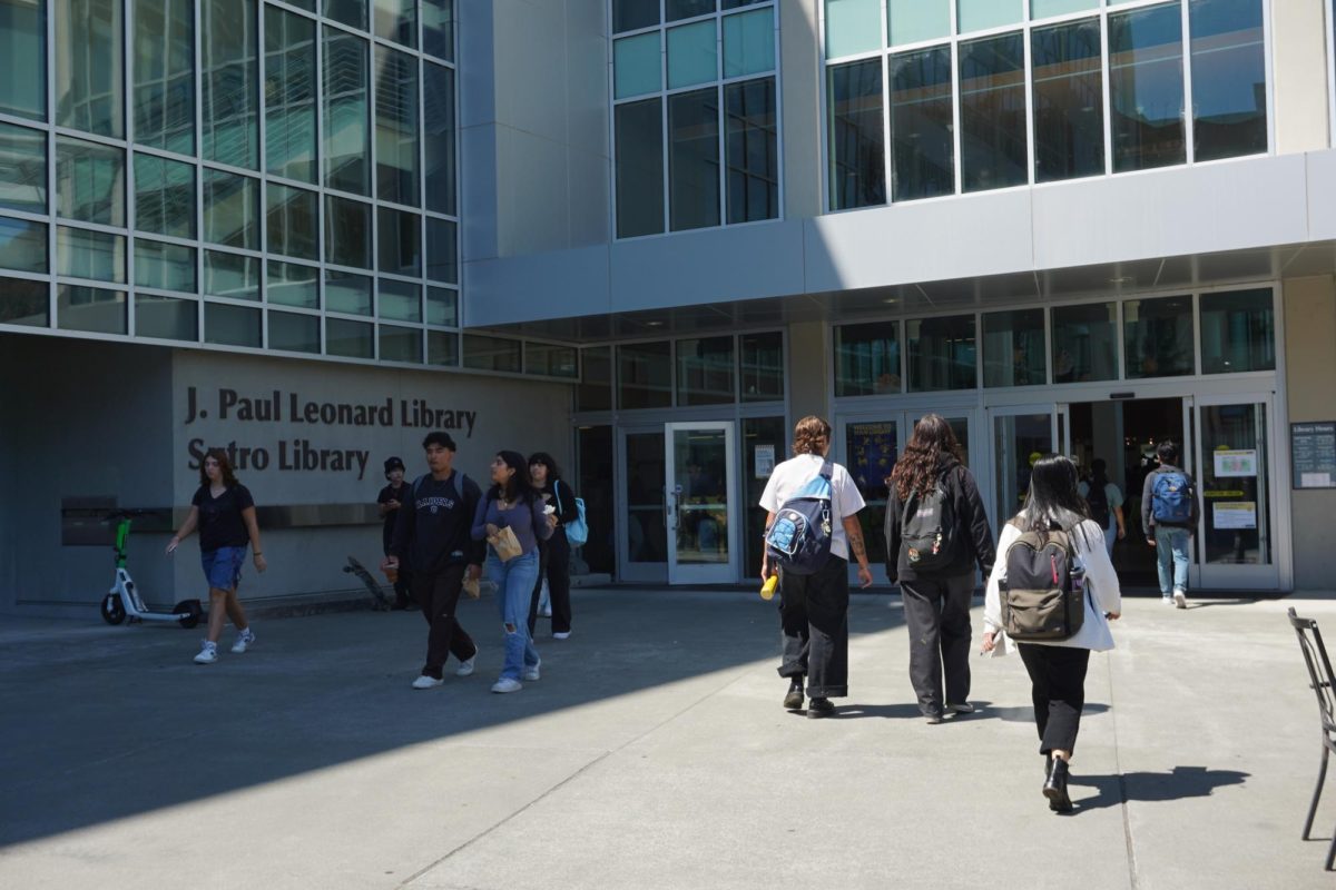 The library building on August 27, 2024. (Neal Wong / Golden Gate Xpress)