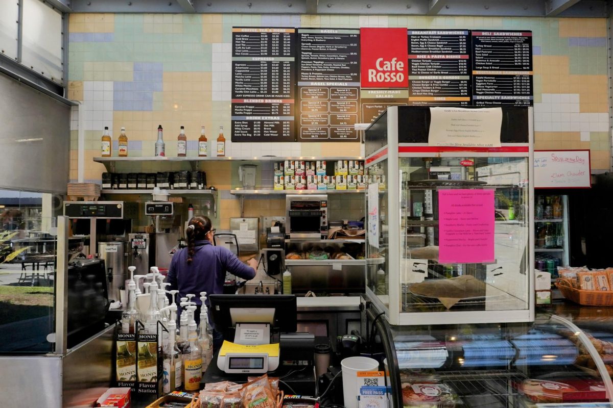 The scene inside Cafe Rosso on Tuesday, Oct. 29, 2024. (Neal Wong / Golden Gate Xpress)
