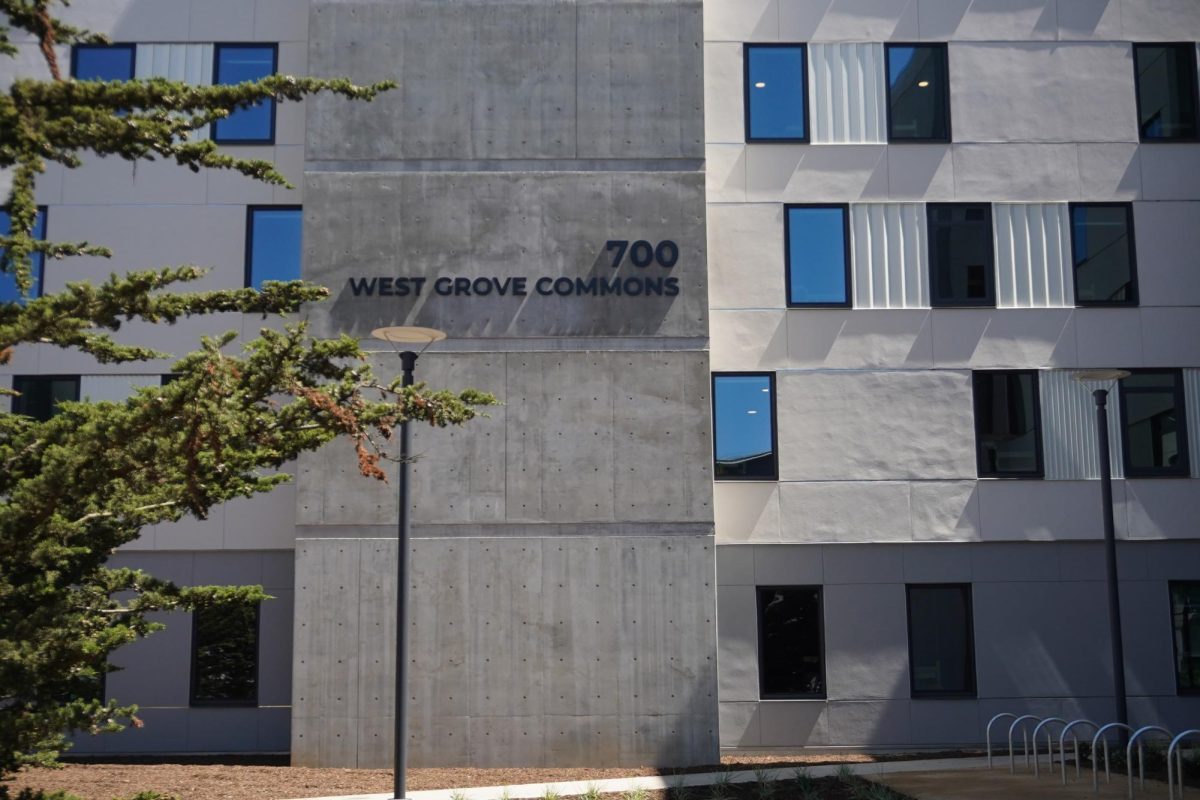 The exterior of West Grove Commons, the newest on-campus housing, on Aug. 16, 2024. (Neal Wong / Golden Gate Xpress) 