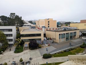 The Fine Arts Building seen from the Humanities Building on May 17, 2024. (Neal Wong / Golden Gate Xpress)