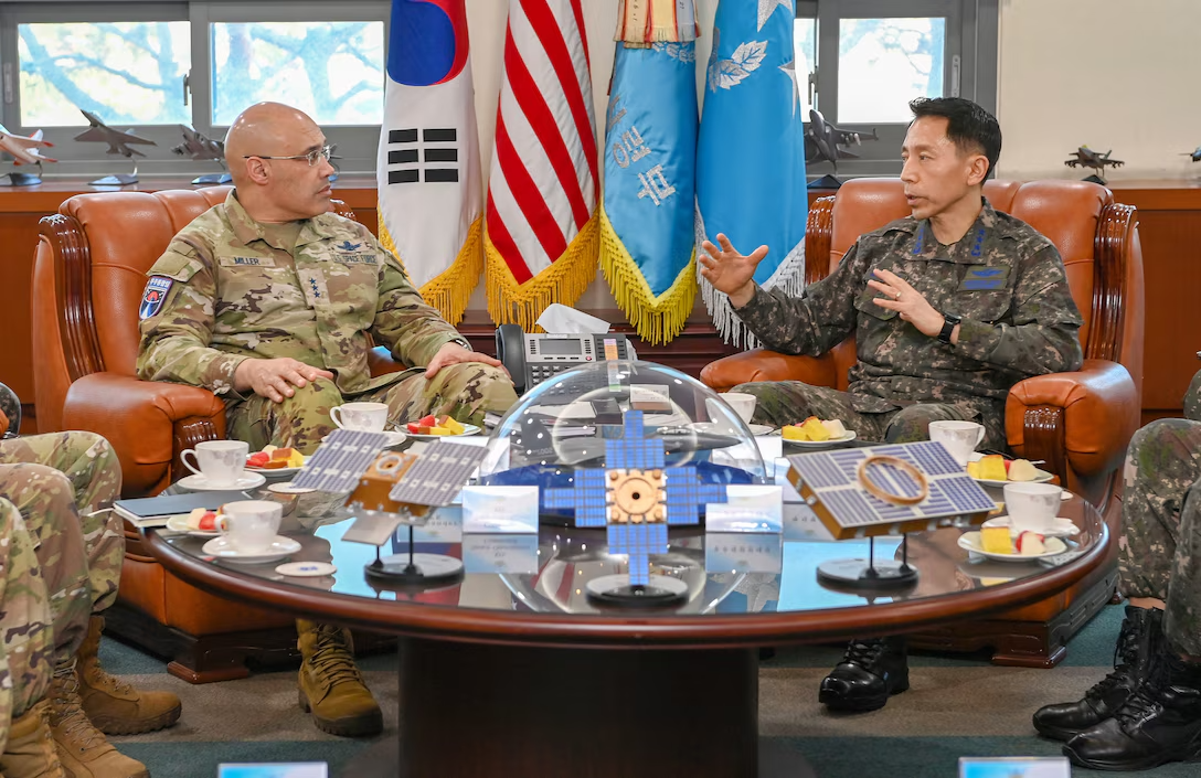 American and Korean military officials meet at Osan Air Base, Republic of Korea, Feb. 13, 2025. (United States Space Force)