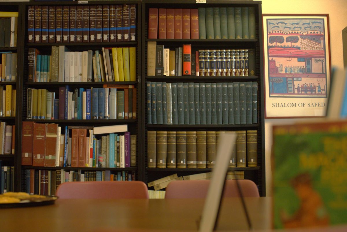 A variety of books fill the shelves of the department of Jewish studies on Monday, Sept. 29, 2025. 