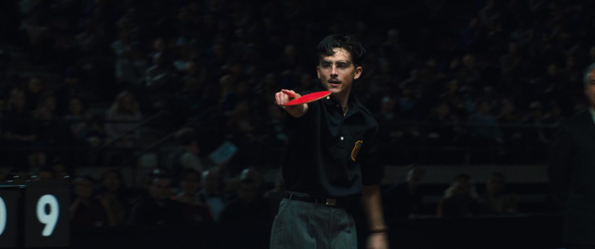 Timothée Chalamet in “Marty Supreme.” (Courtesy of A24)