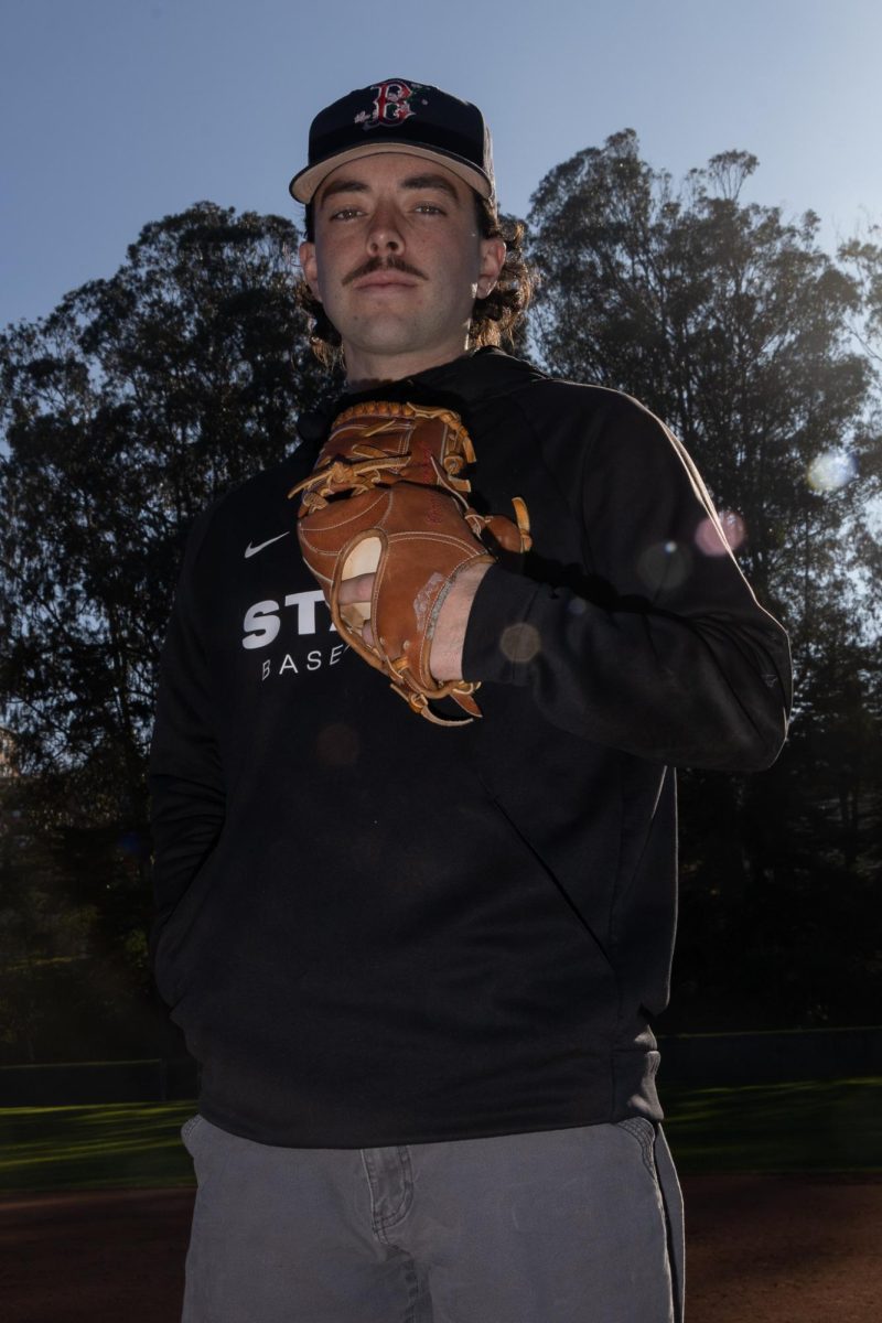Former San Francisco State University baseball player Nicholas Cook poses for a portrait on the infield of Maloney Field on Wednesday, Dec. 10, 2025. (Jolie Willson / Golden Gate Xpress)