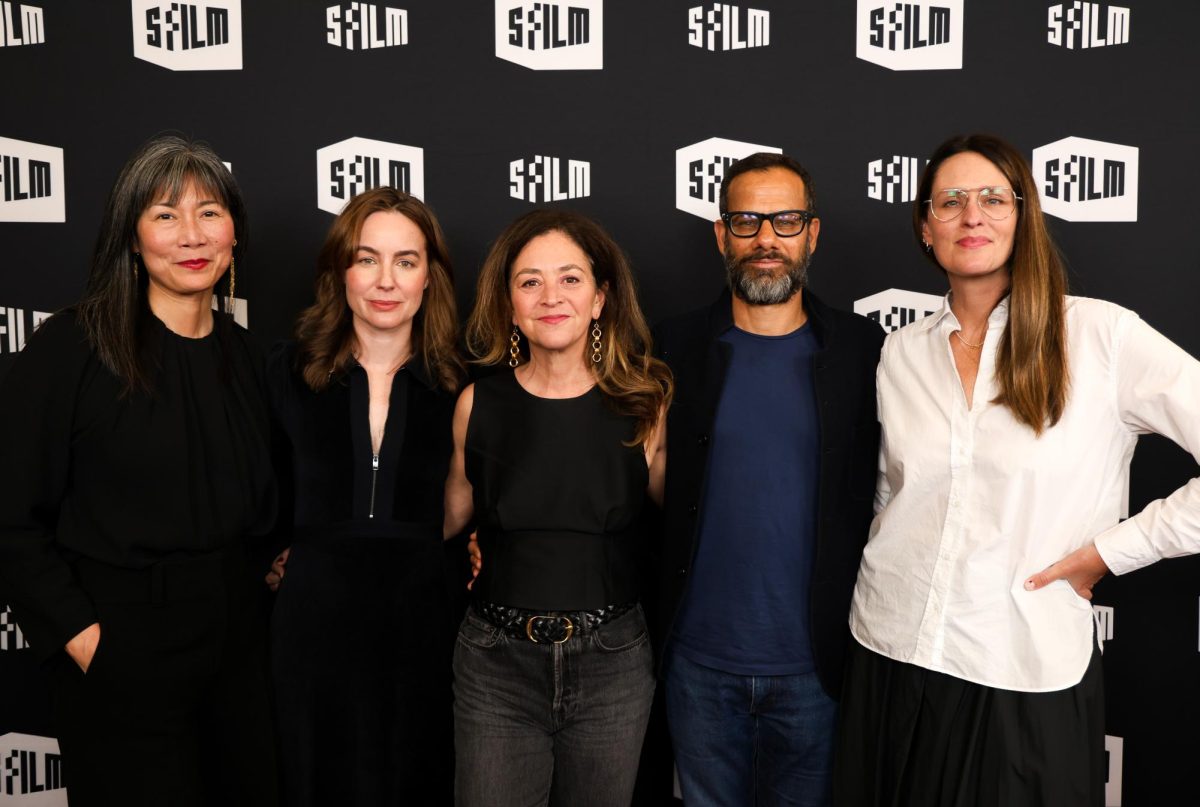 (L-R) Anne Lai, Elizabeth Wolff, Liz Garbus, Dan Cogan, and Jessie Fairbanks at the 69th annual San Francisco International Film Festival on Saturday, April 25, 2026. (Haley Abarca / Golden Gate Xpress)
